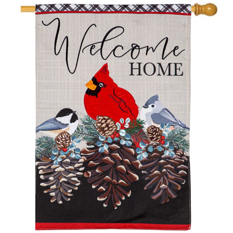 Songbirds & Pinecones House Flag